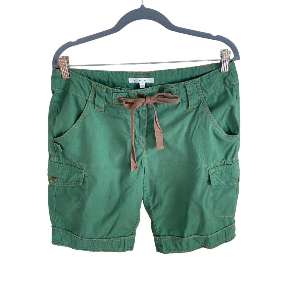 Cabi Women's 8 Green Cargo Bermuda Shorts 34x11” Style #342 - Picture 2 of 11